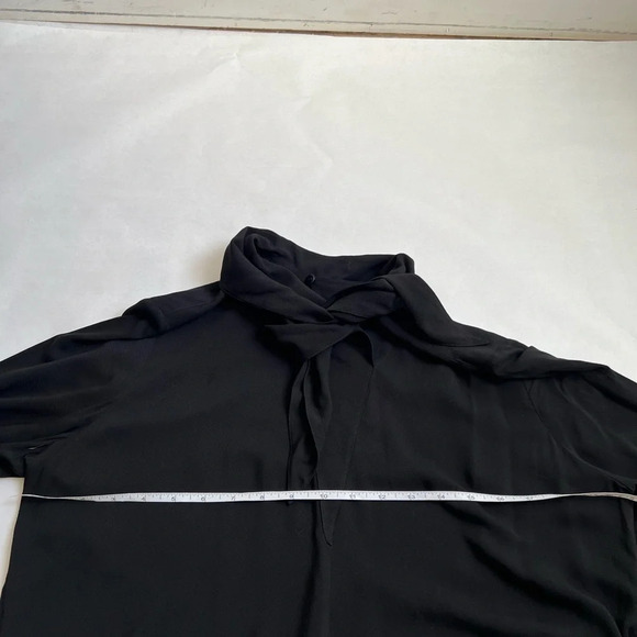 Ya Ya Womens Draped Bow Neck Long Sleeve Top Blouse Black Size US6 / S NWT - Picture 6 of 12
